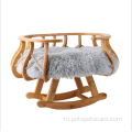 Нордический стиль качающий деревянный качающийся гамак кровать кошки